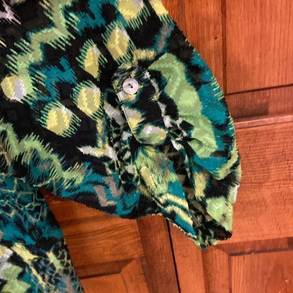 Ruby Rd V-Neck Button Down Art Deco Adjustable Sleeve Length Blouse EUC SZ 24W - Picture 12 of 12